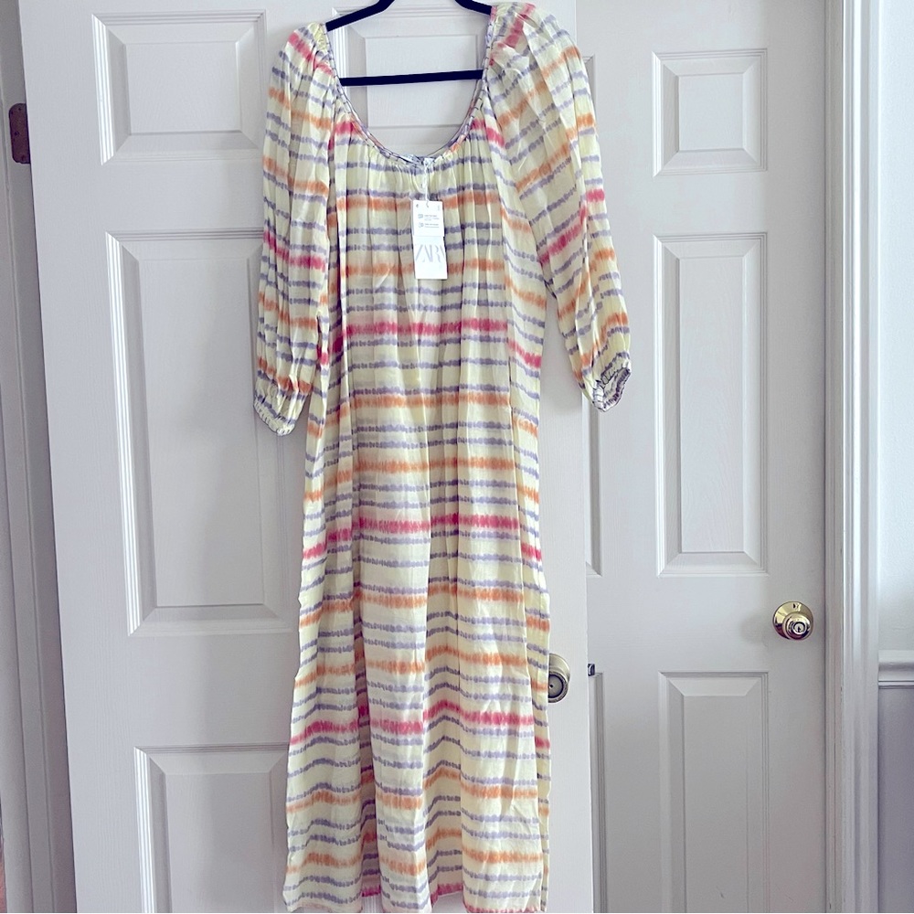 Zara Yellow and Purple Swim Coverup